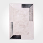 Machine Made Area Rug – Faith Cream Frame Style Rug With Laser Cut Edge