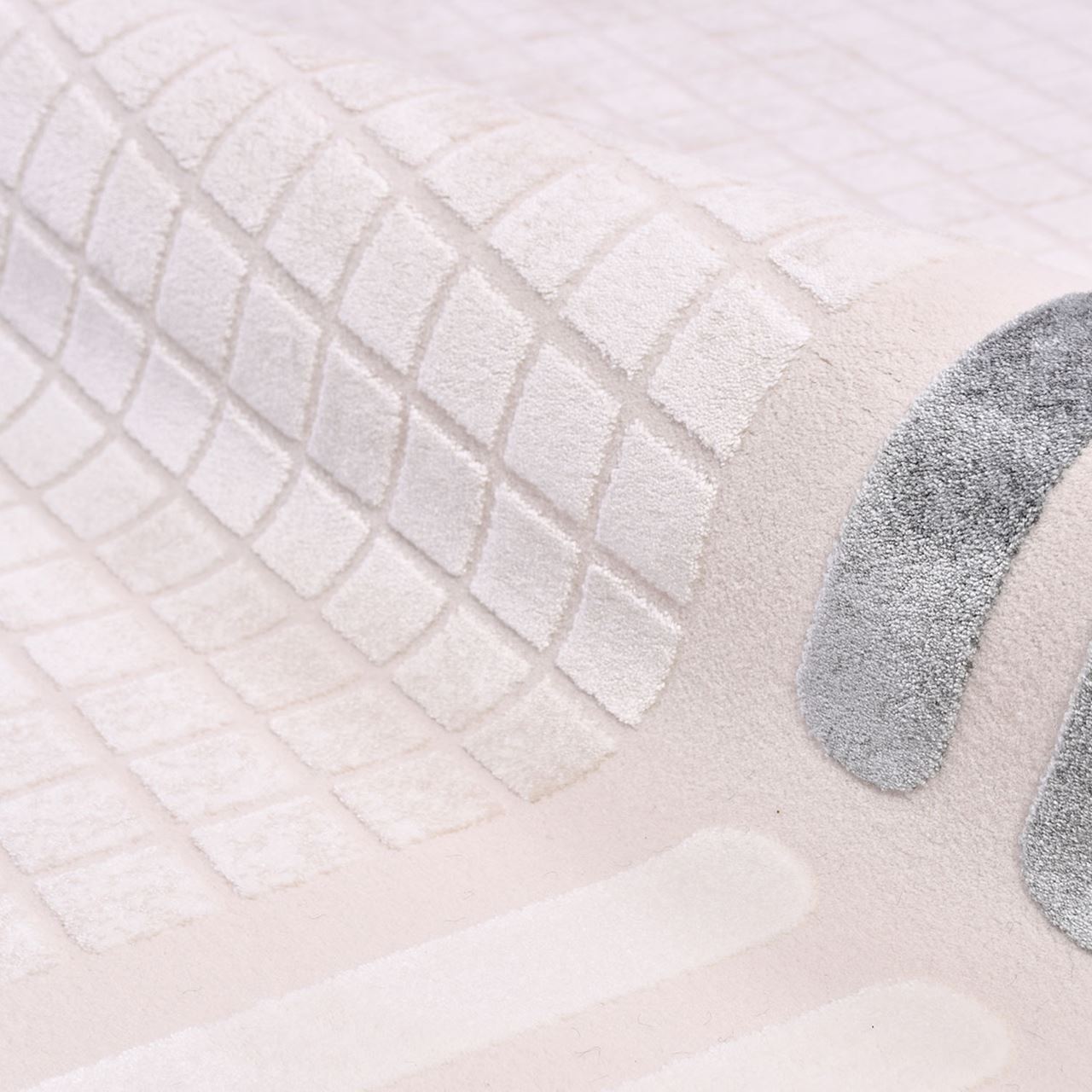 Machine Made Area Rug – Faith Cream Frame Style Rug With Laser Cut Edge