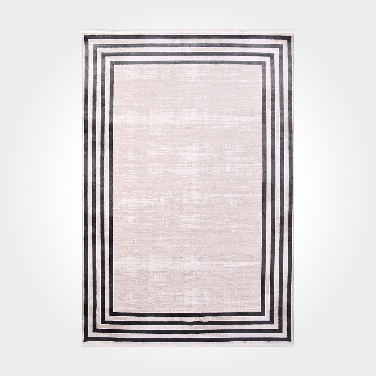 Machine Made Area Rug – Cream Frame Rug | Acrylic Yarn, Laser Cut Edge