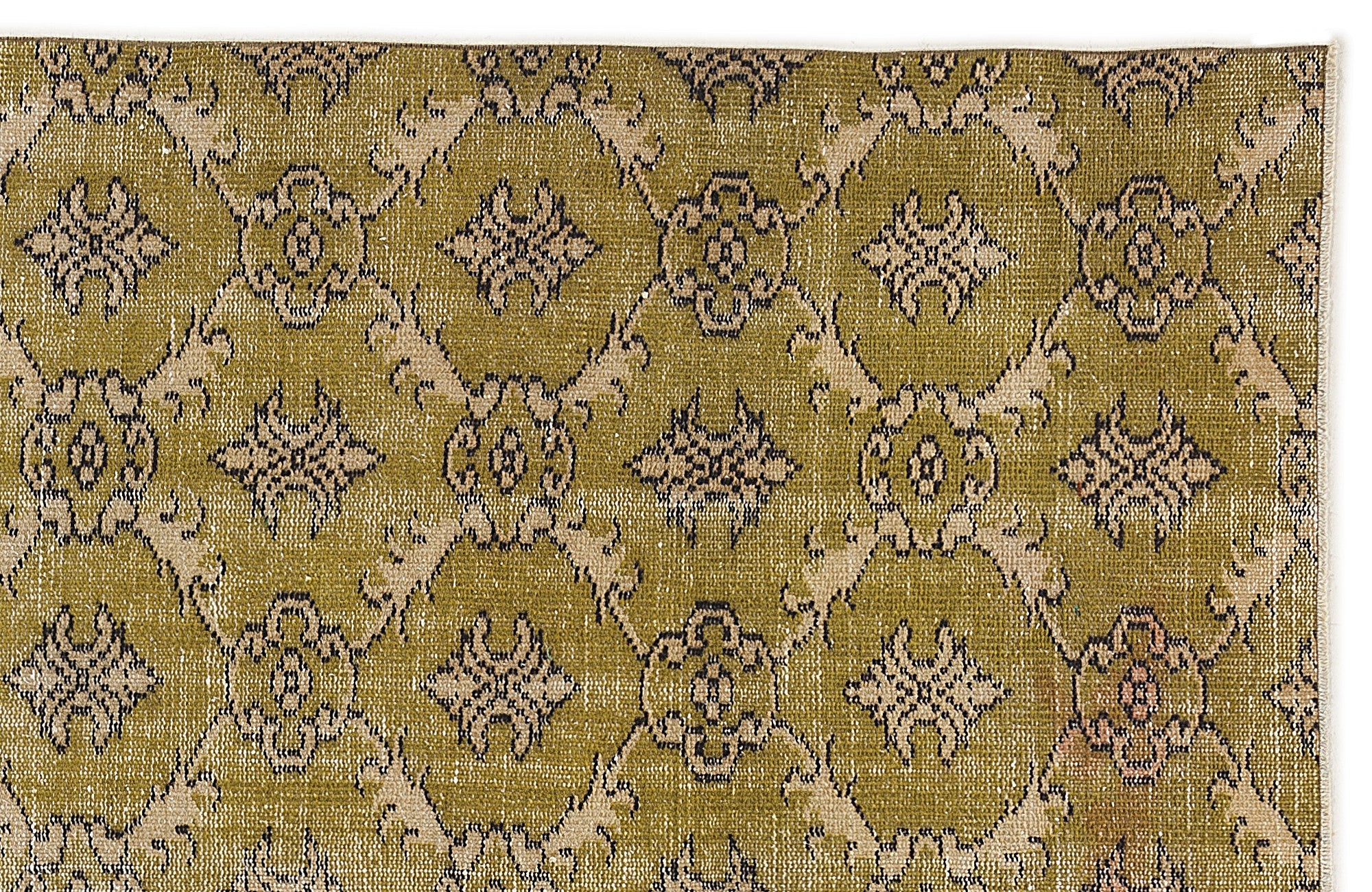 Atina Cream Vintage Wool Handmade Area Rug 5'7" x 8'6"