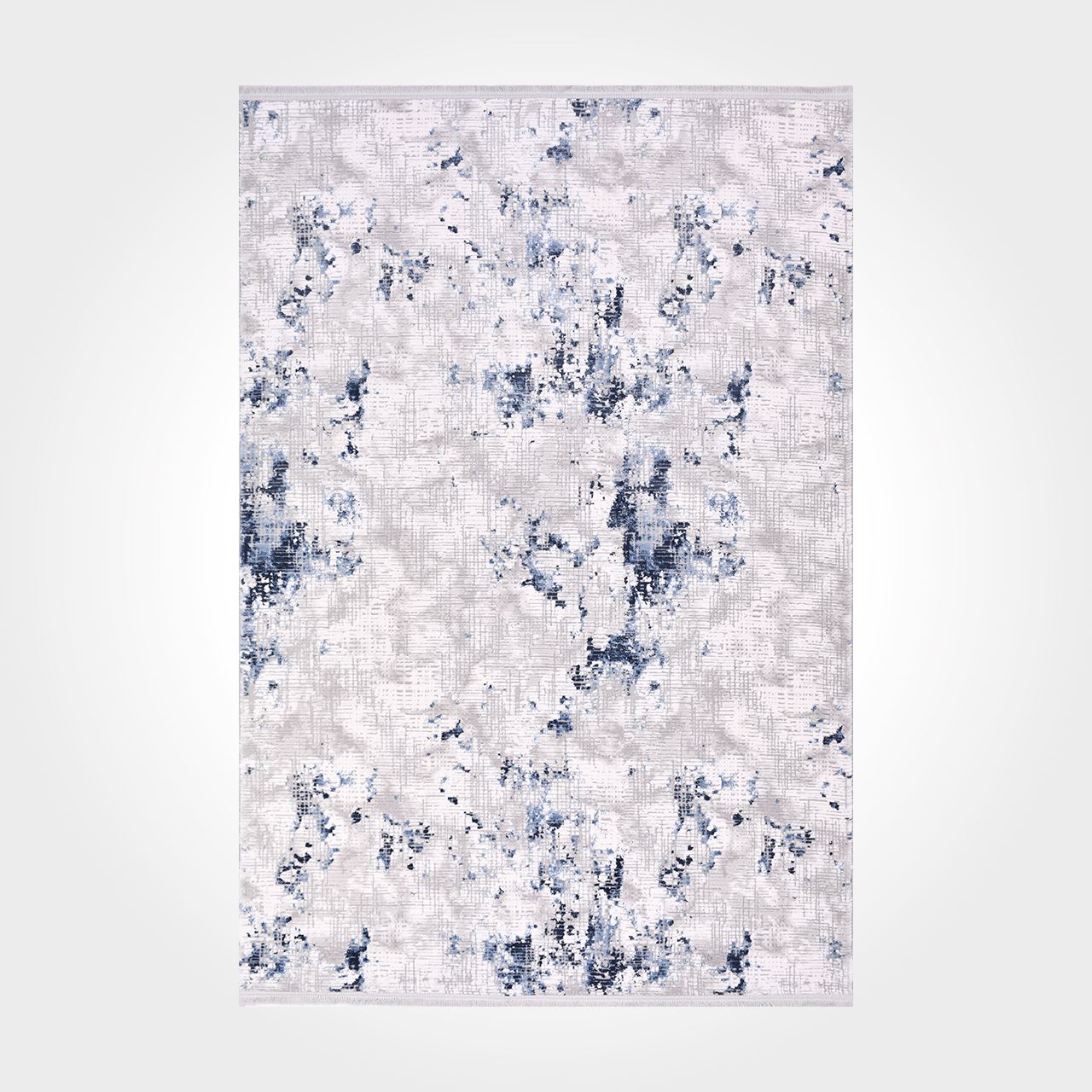 Modern Area Rug - Machine Made Grey Blue Rug | High Density Soft Pile Carpet