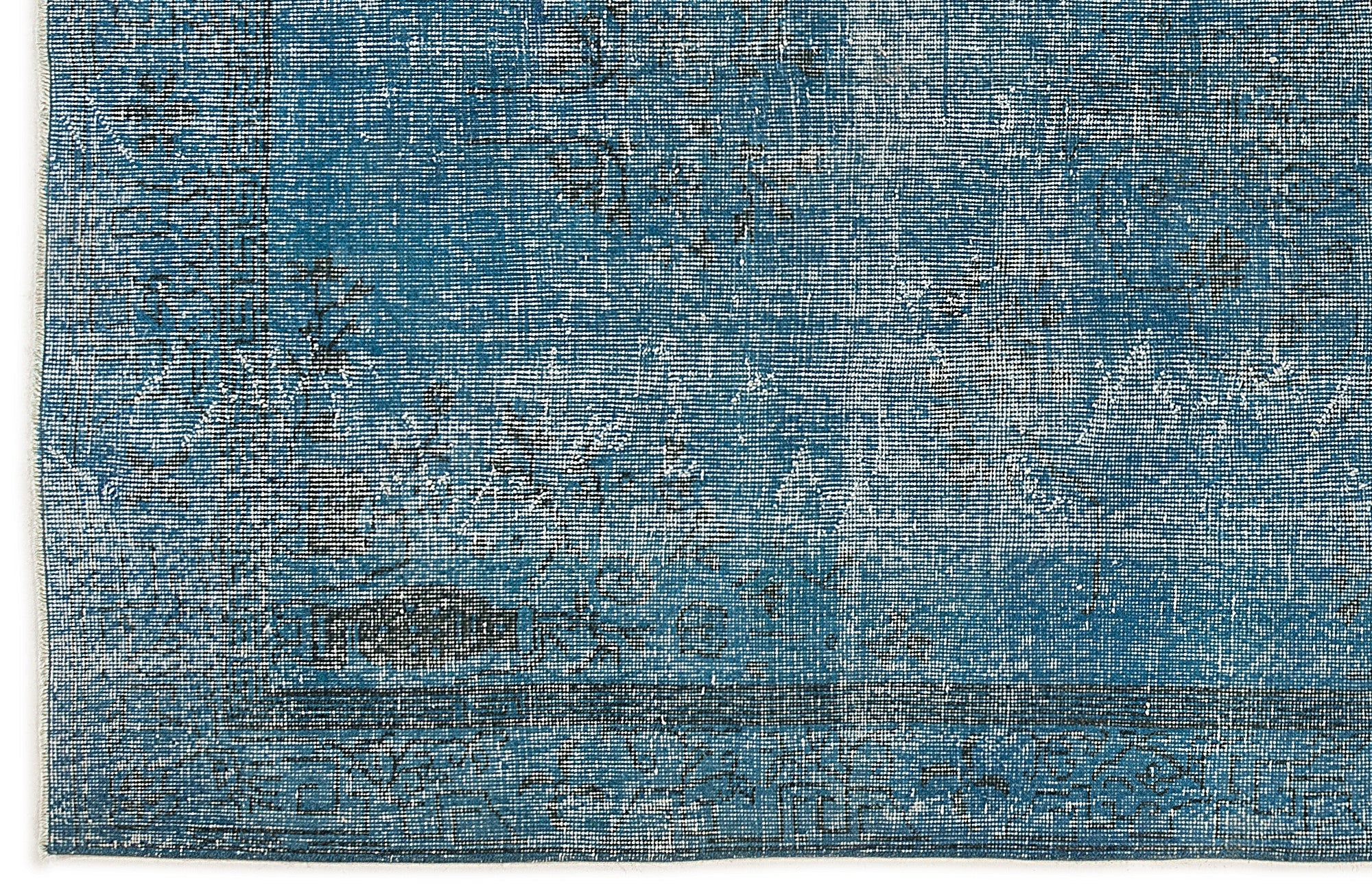 Atina Turquoise Vintage Wool Handmade Area Rug 5'3" x 9'1"