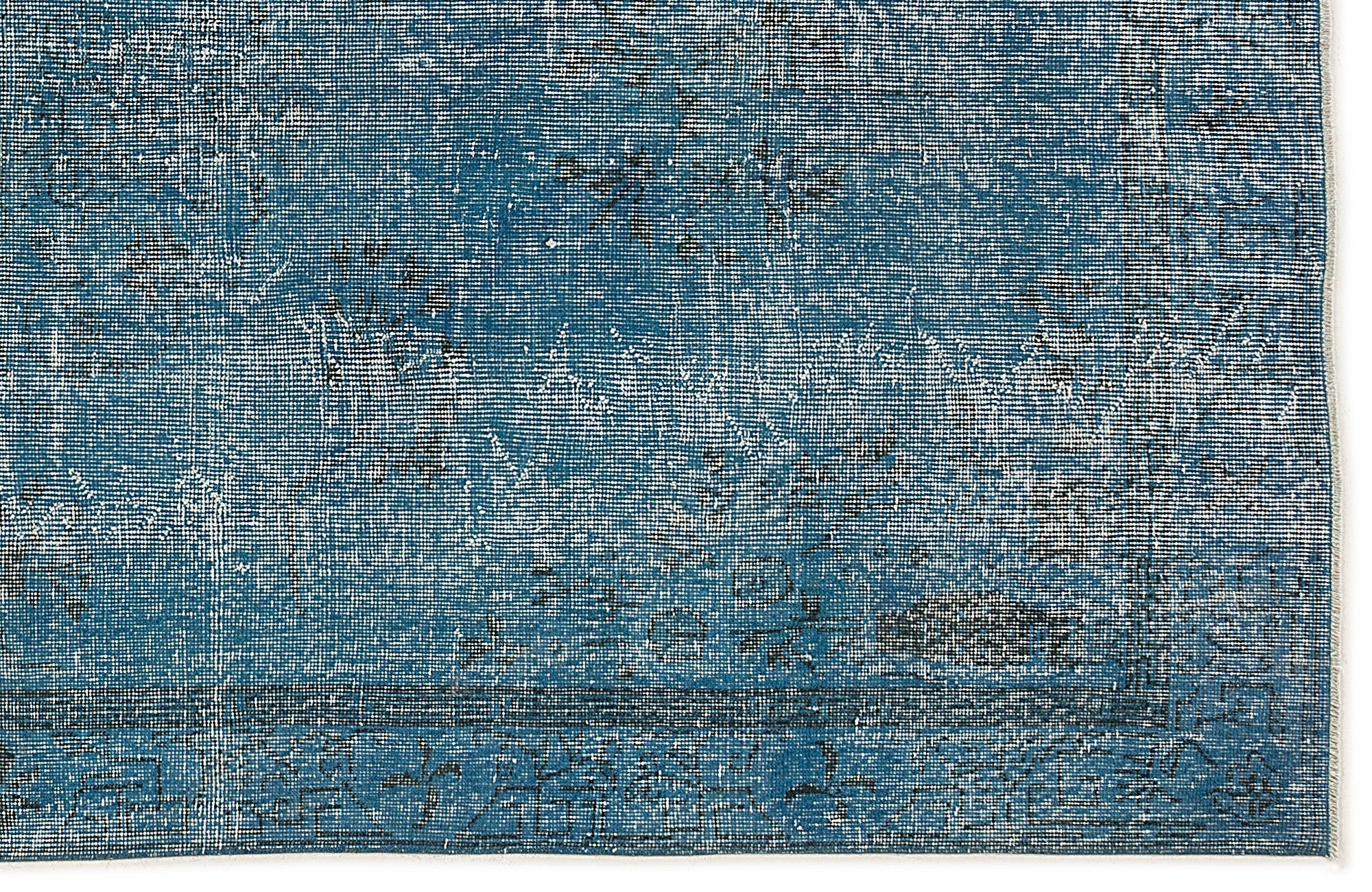 Atina Turquoise Vintage Wool Handmade Area Rug 5'3" x 9'1"