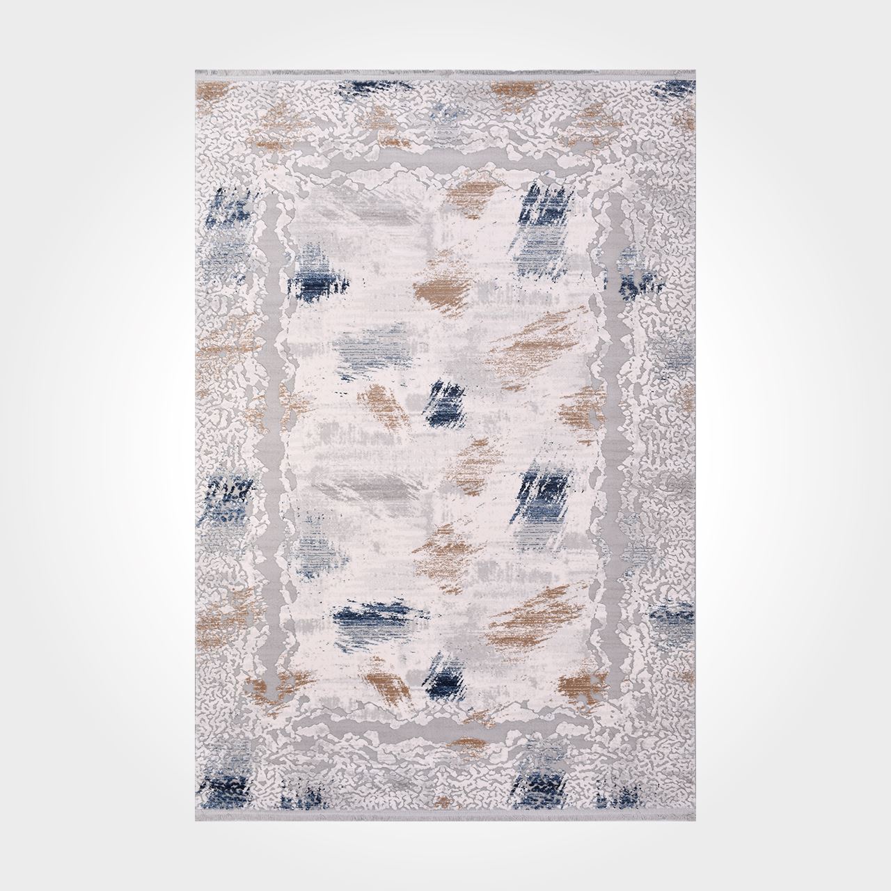 Modern Grey Area Rug – Machine Made Rug with Soft Pile & Durable Floor Covering