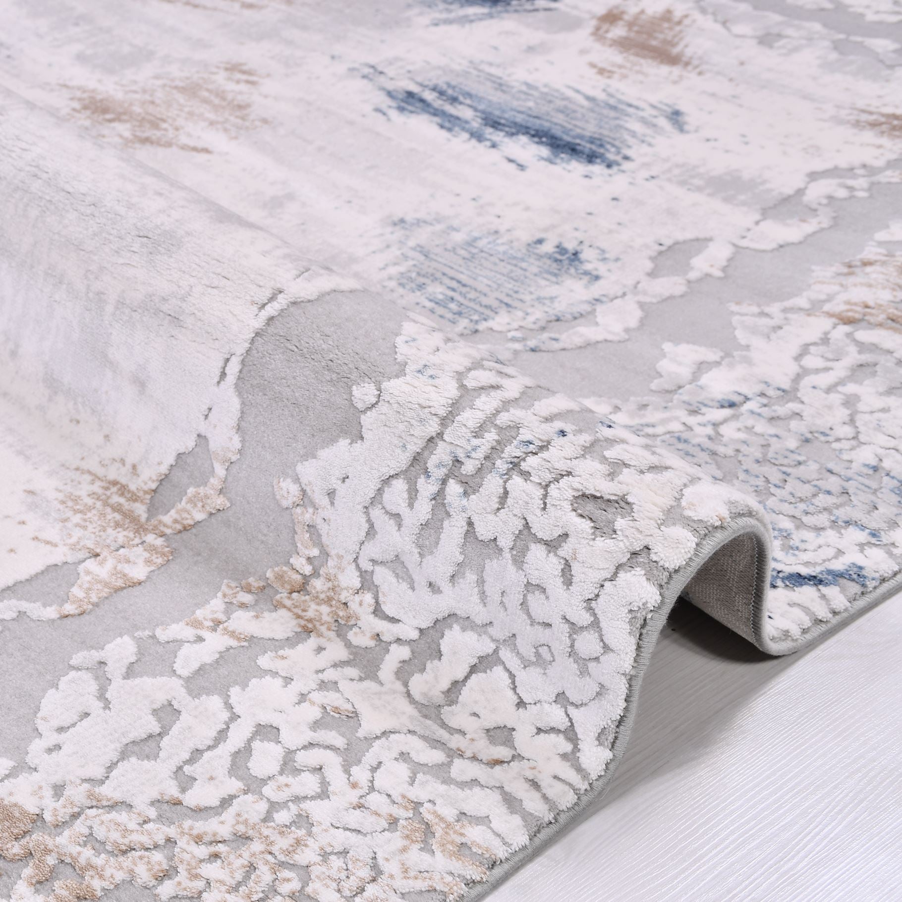 Modern Grey Area Rug – Machine Made Rug with Soft Pile & Durable Floor Covering