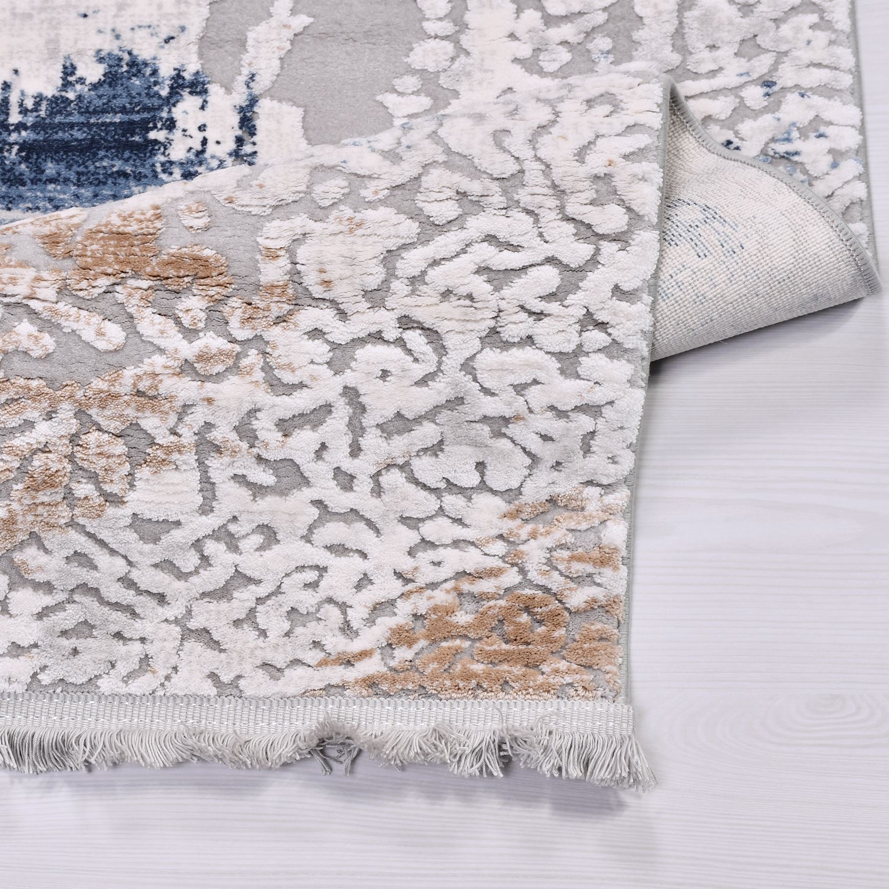 Modern Grey Area Rug – Machine Made Rug with Soft Pile & Durable Floor Covering