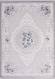 Classic Area Rug – Grey Machine Made Rug with 11 mm Pile Height & Antislip Backing