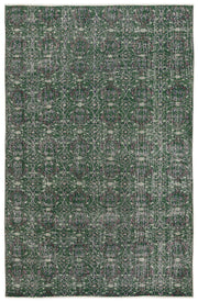 Atina Green Vintage Wool Handmade Area Rug 5'8" x 8'11"