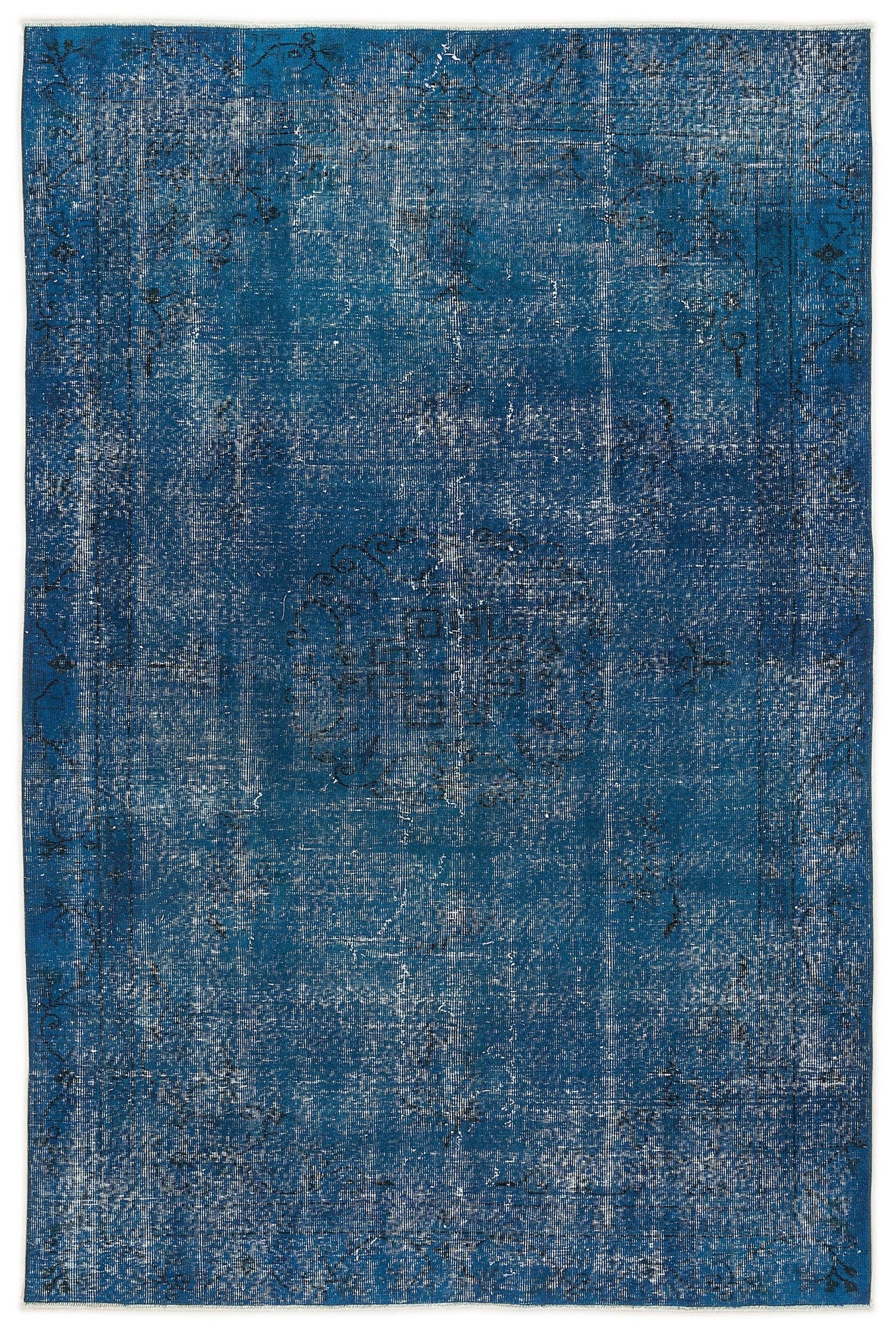 Atina Turquoise Vintage Wool Handmade Area Rug 6'0" x 9'0"