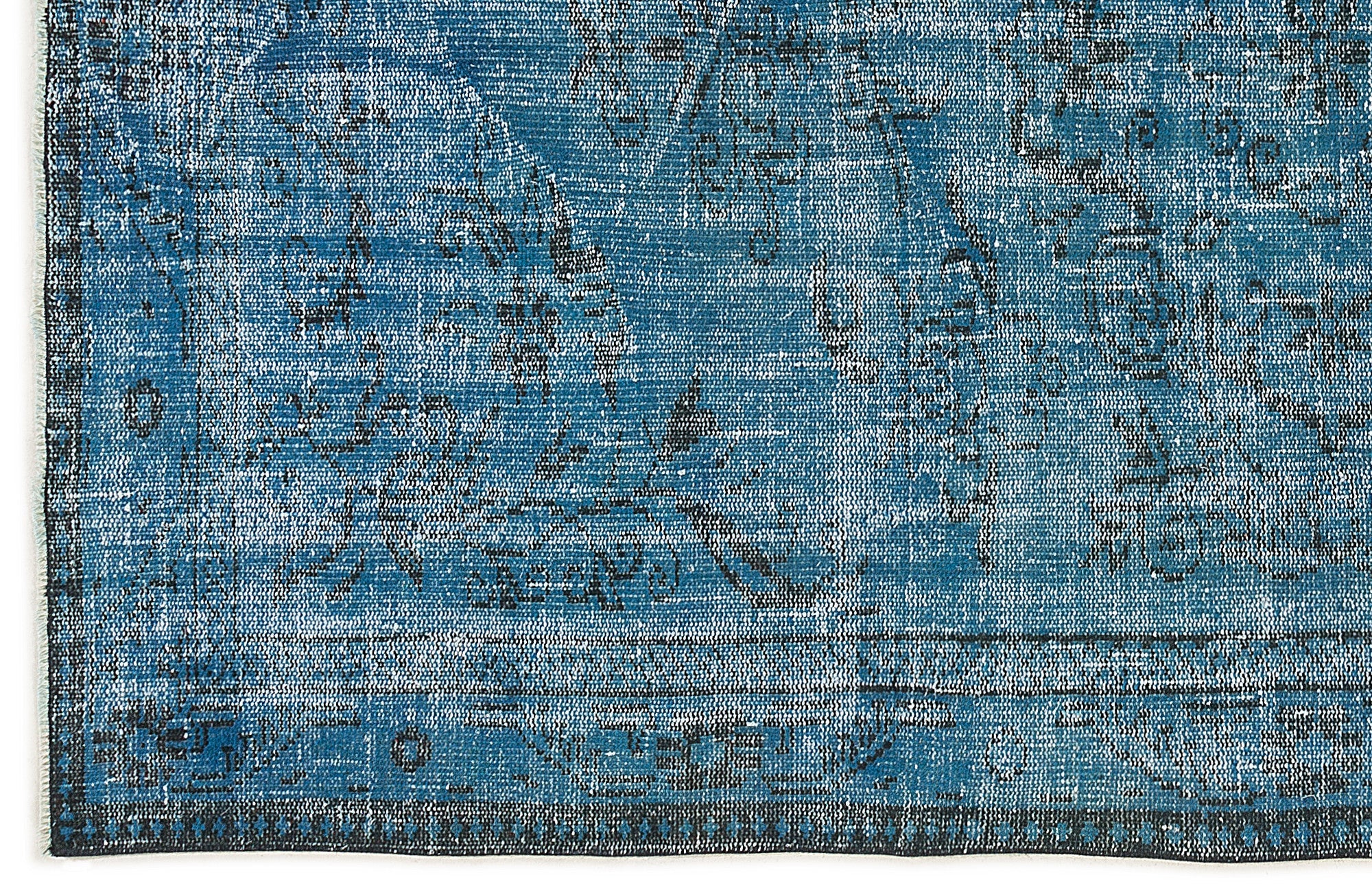 Atina Turquoise Vintage Wool Handmade Area Rug 5'3" x 8'7"