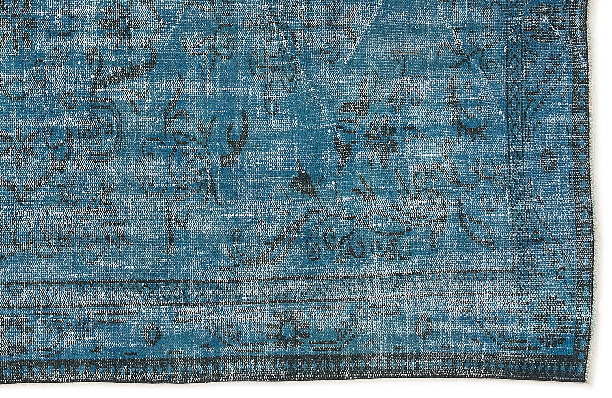 Atina Turquoise Vintage Wool Handmade Area Rug 5'3" x 8'7"