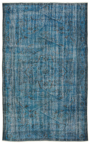 Atina Turquoise Vintage Wool Handmade Area Rug 5'3" x 8'7"