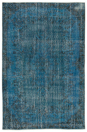 Atina Turquoise Vintage Wool Handmade Area Rug 5'10" x 9'1"