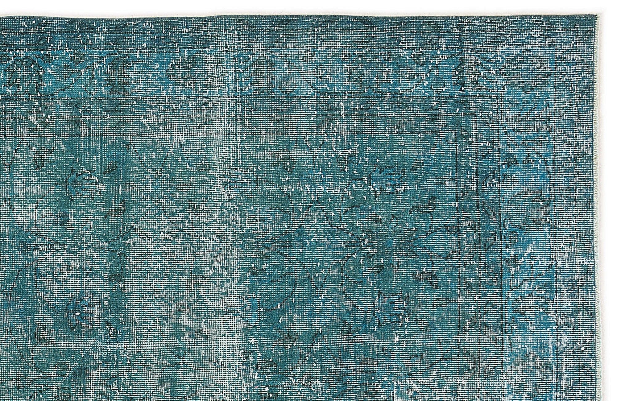 Atina Turquoise Vintage Wool Handmade Area Rug 5'4" x 8'10"