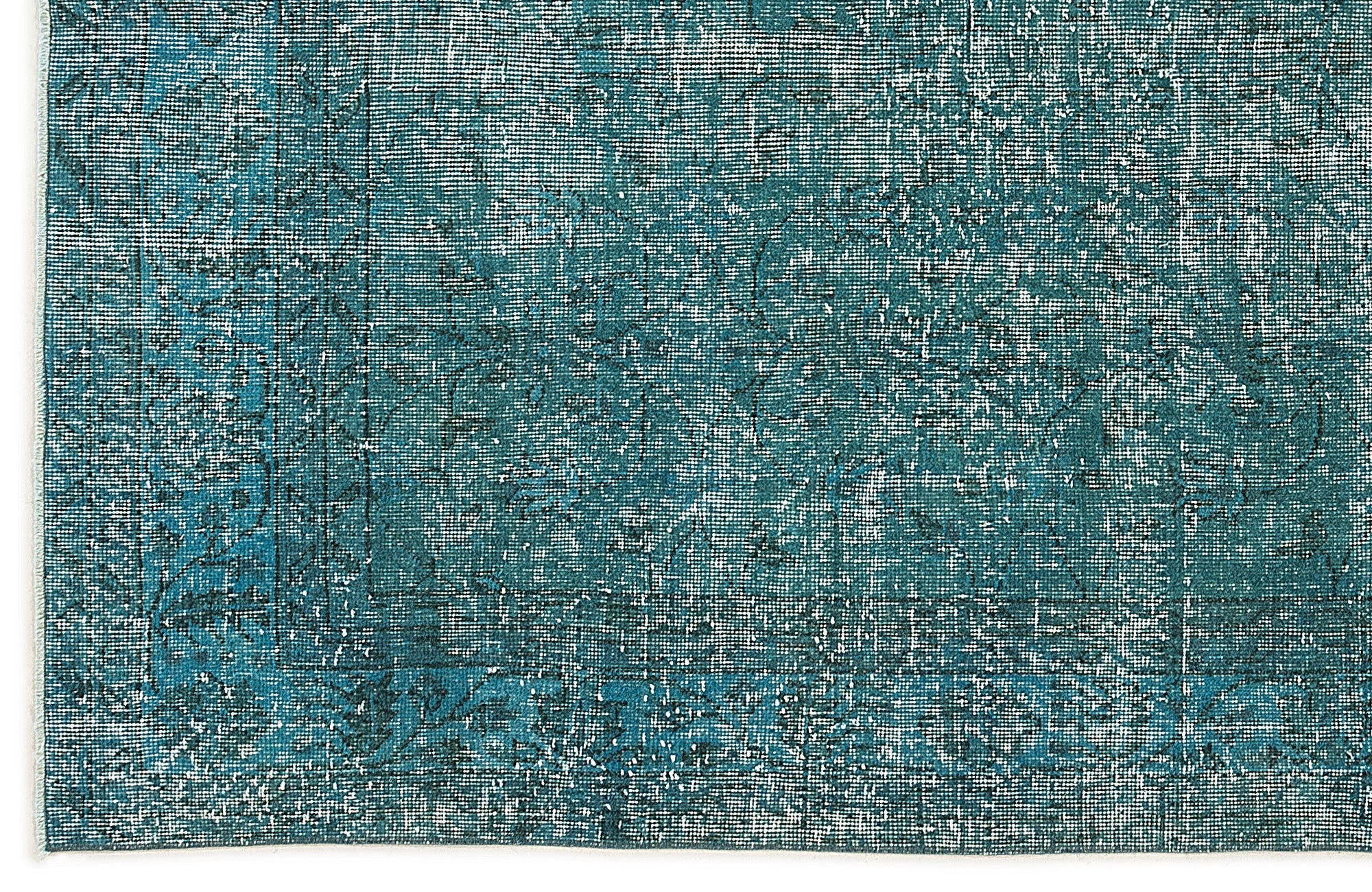 Atina Turquoise Vintage Wool Handmade Area Rug 5'4" x 8'10"