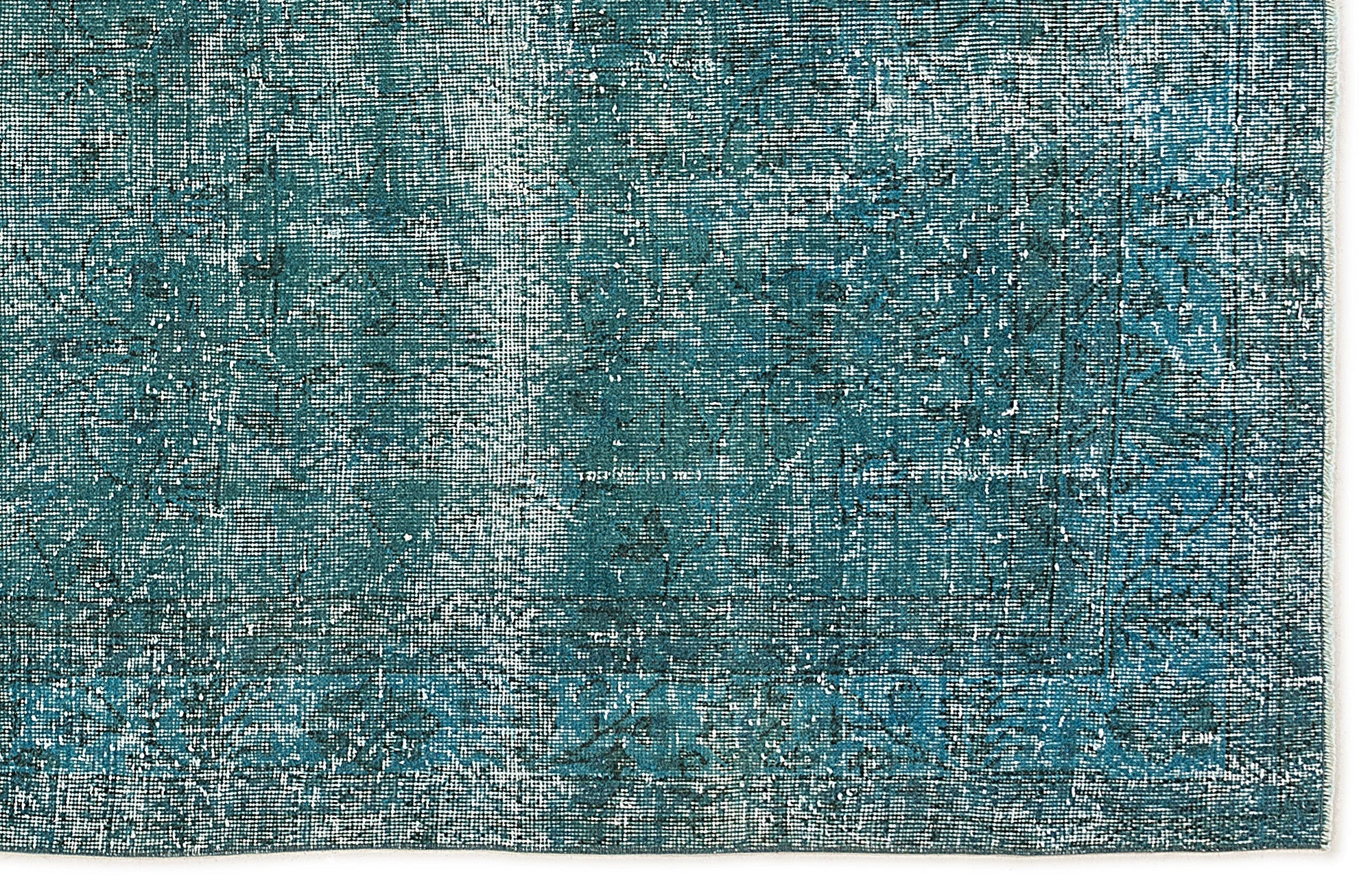 Atina Turquoise Vintage Wool Handmade Area Rug 5'4" x 8'10"