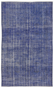 Atina Blue Vintage Wool Handmade Area Rug 6'1" x 10'0"