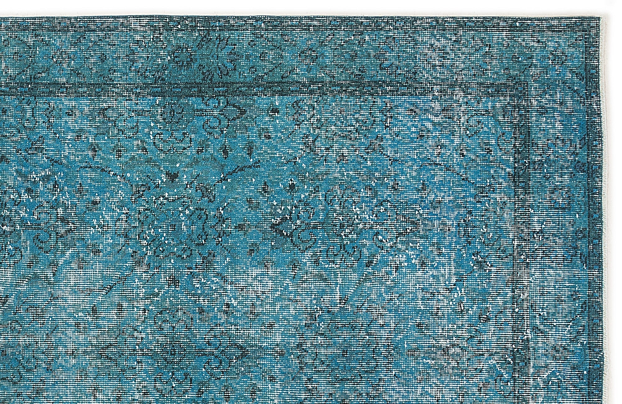 Atina Turquoise Vintage Wool Handmade Area Rug 5'5" x 8'8"