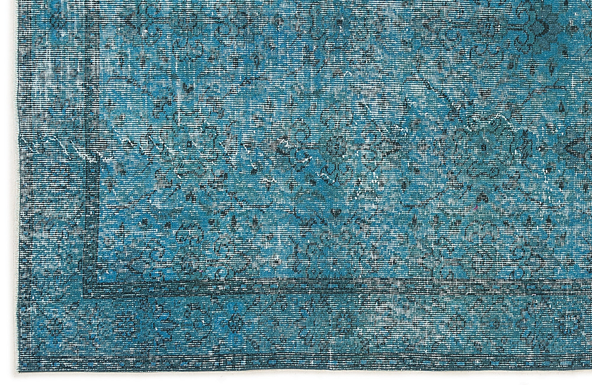 Atina Turquoise Vintage Wool Handmade Area Rug 5'5" x 8'8"
