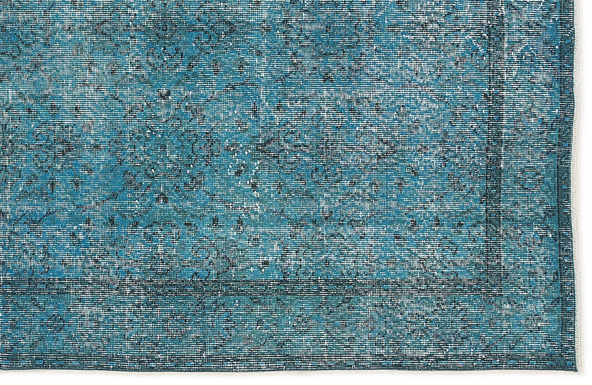 Atina Turquoise Vintage Wool Handmade Area Rug 5'5" x 8'8"