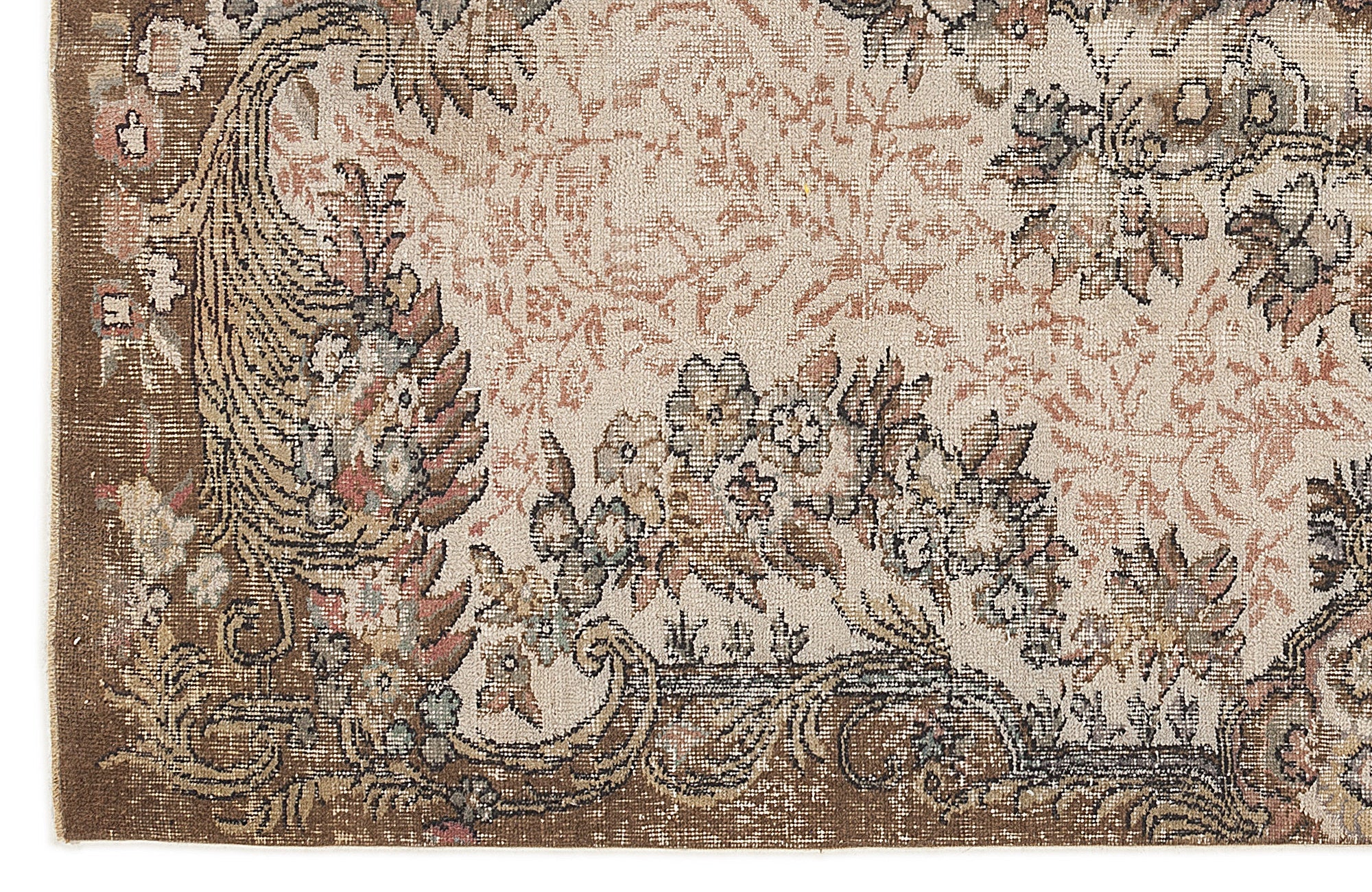 Atina Brown Classic Wool Handmade Area Rug 5'11" x 8'8"