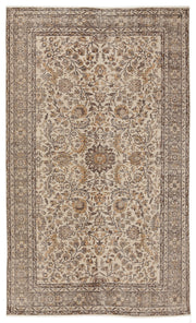 Atina Beige Vintage Wool Handmade Area Rug 5'11" x 9'8"