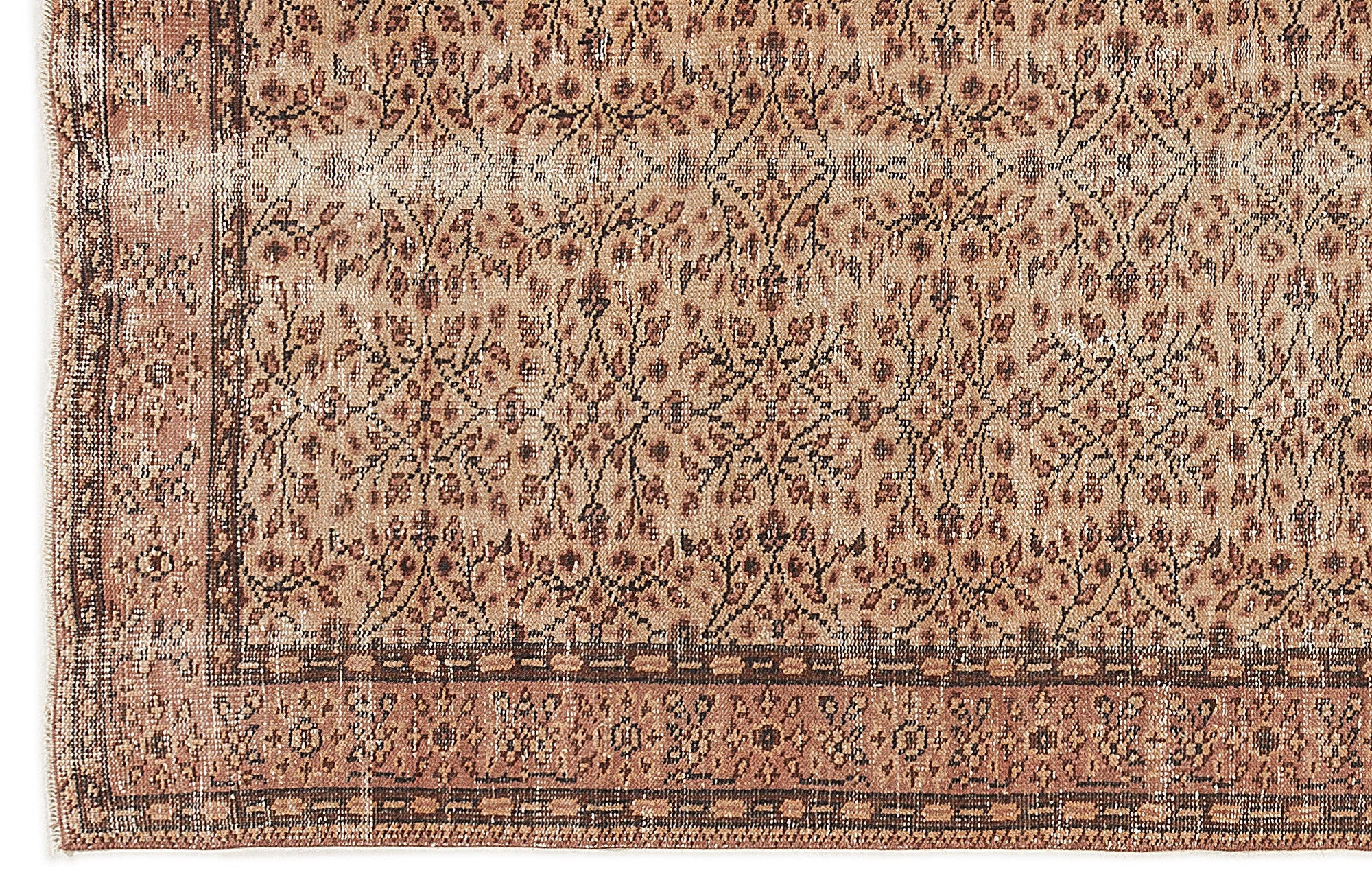Atina Orange Vintage Wool Handmade Area Rug 4'8" x 8'2"