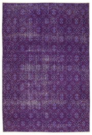 Atina Purple Vintage Wool Handmade Area Rug 5'11" x 9'3"
