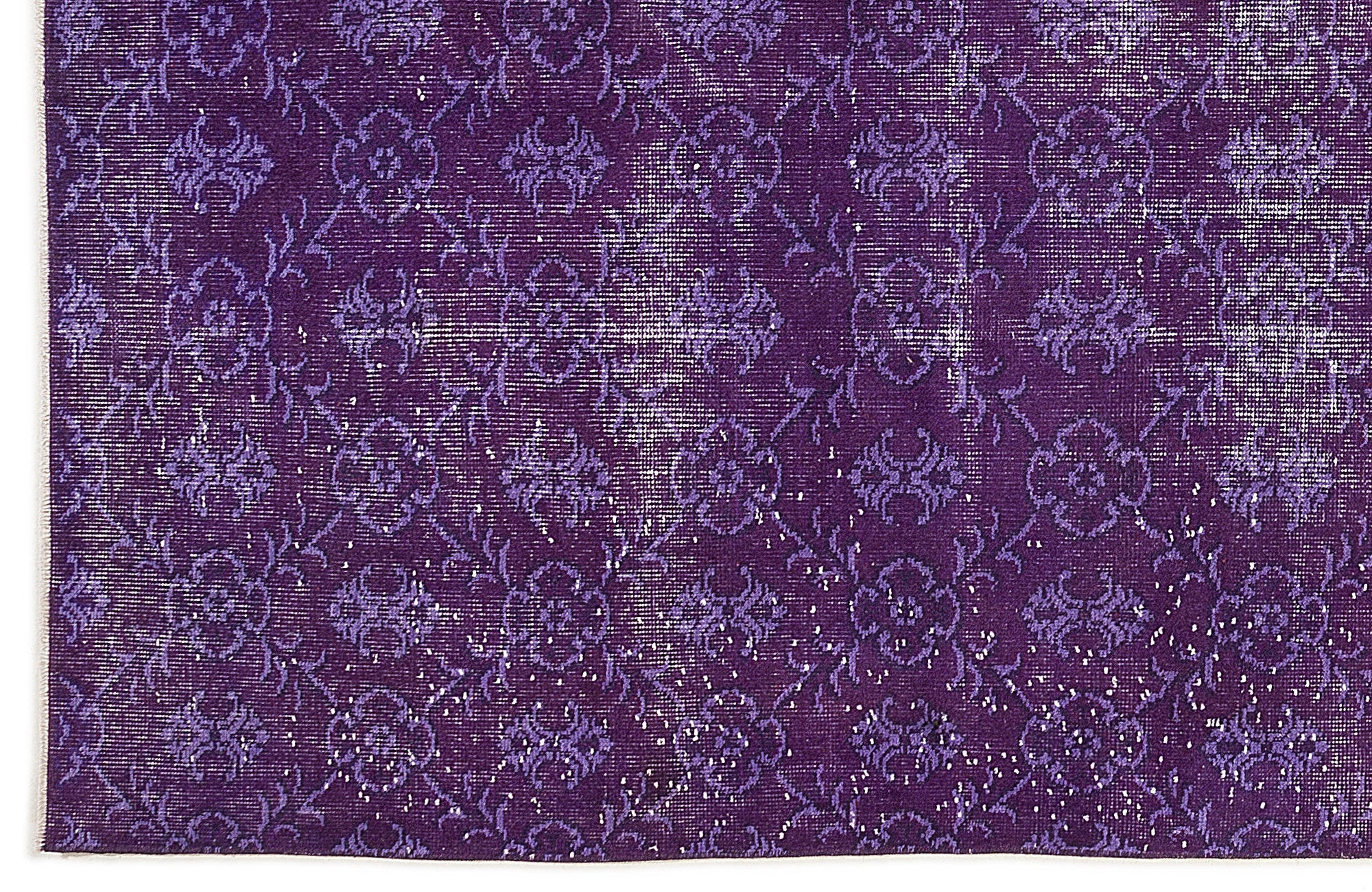 Atina Purple Vintage Wool Handmade Area Rug 5'11" x 9'3"