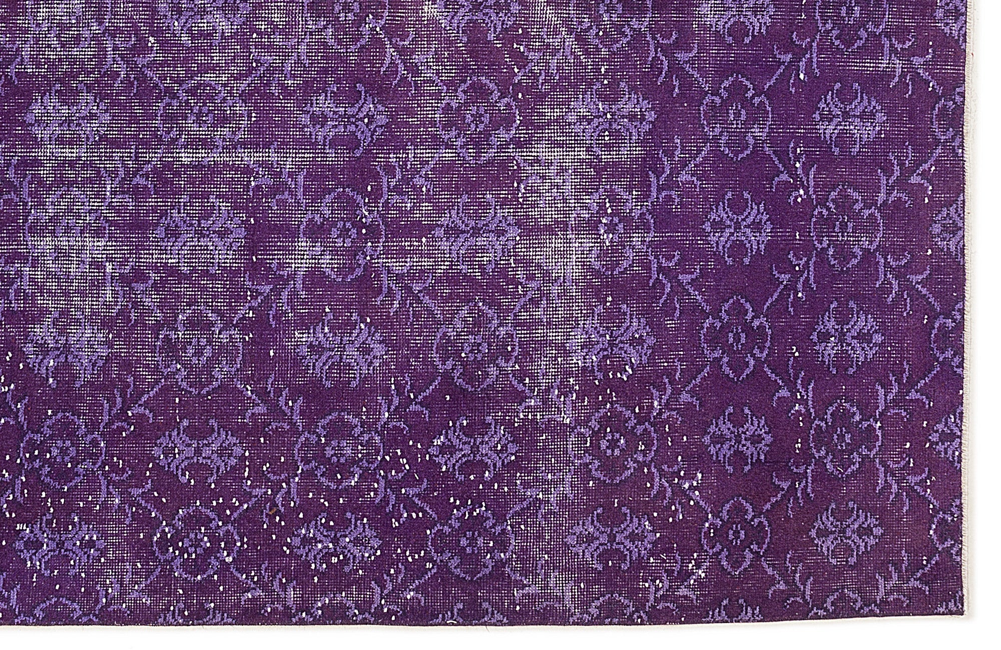 Atina Purple Vintage Wool Handmade Area Rug 5'11" x 9'3"