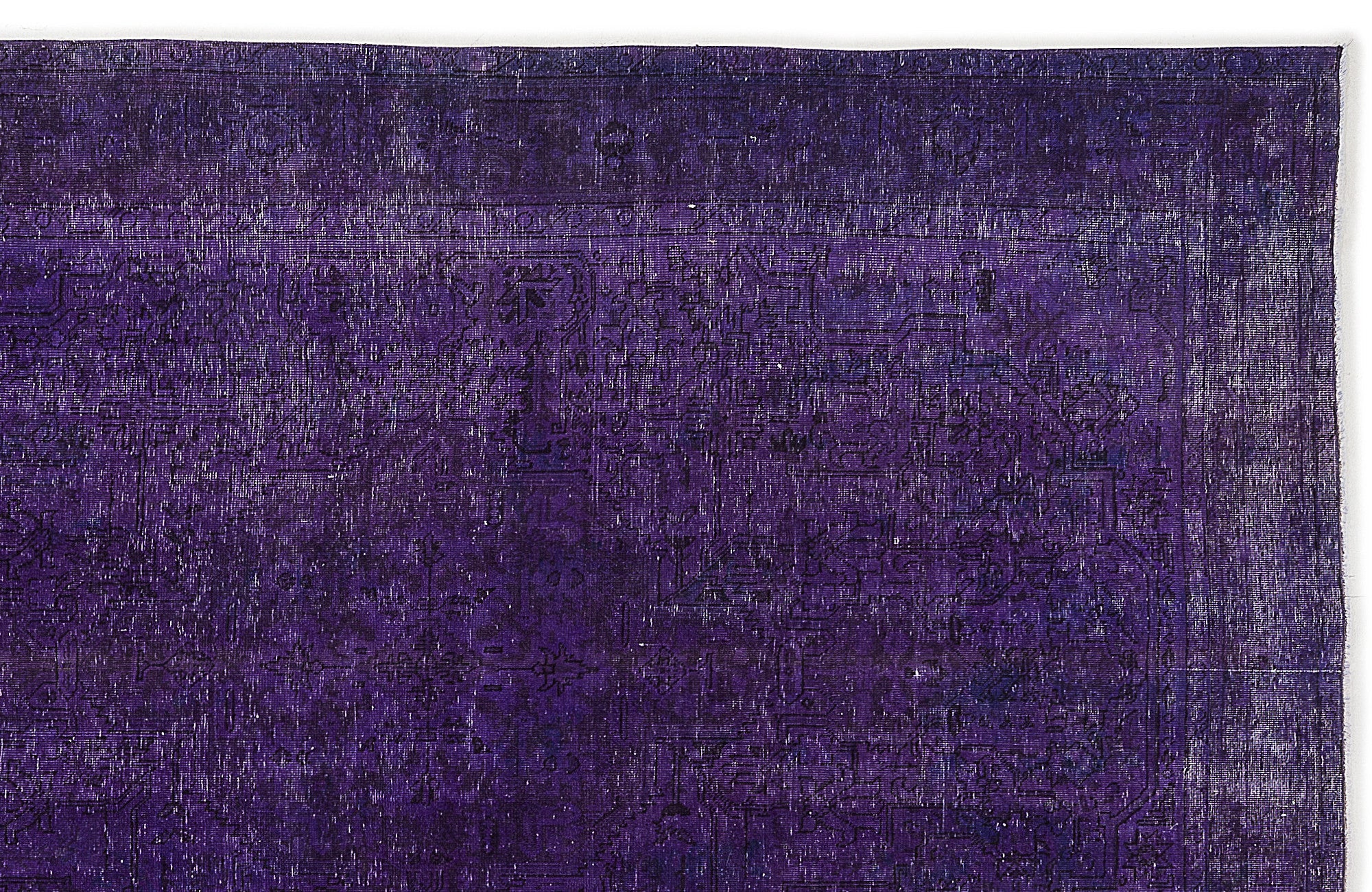 Atina Purple Vintage Wool Handmade Area Rug 6'4" x 9'3"