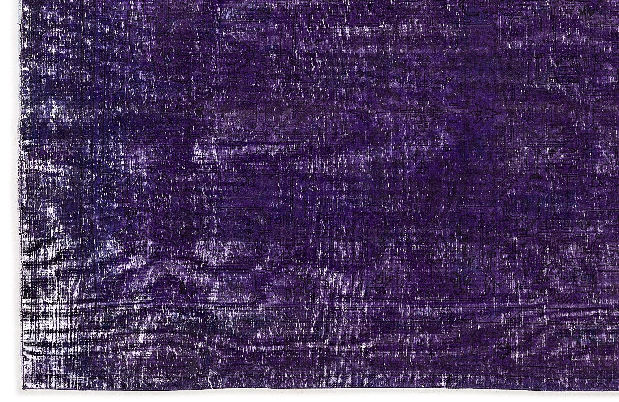 Atina Purple Vintage Wool Handmade Area Rug 6'4" x 9'3"