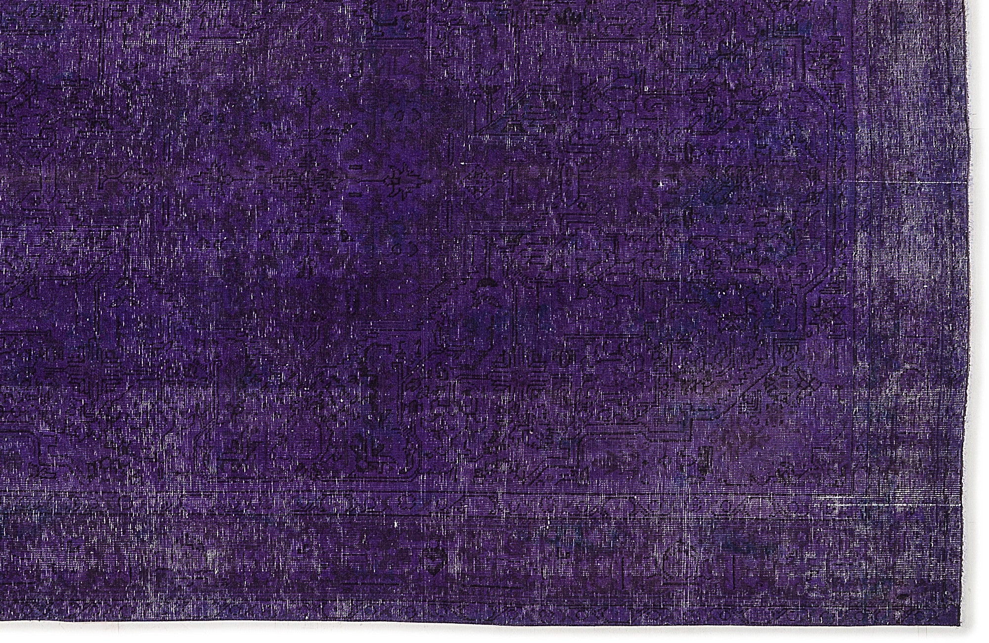 Atina Purple Vintage Wool Handmade Area Rug 6'4" x 9'3"