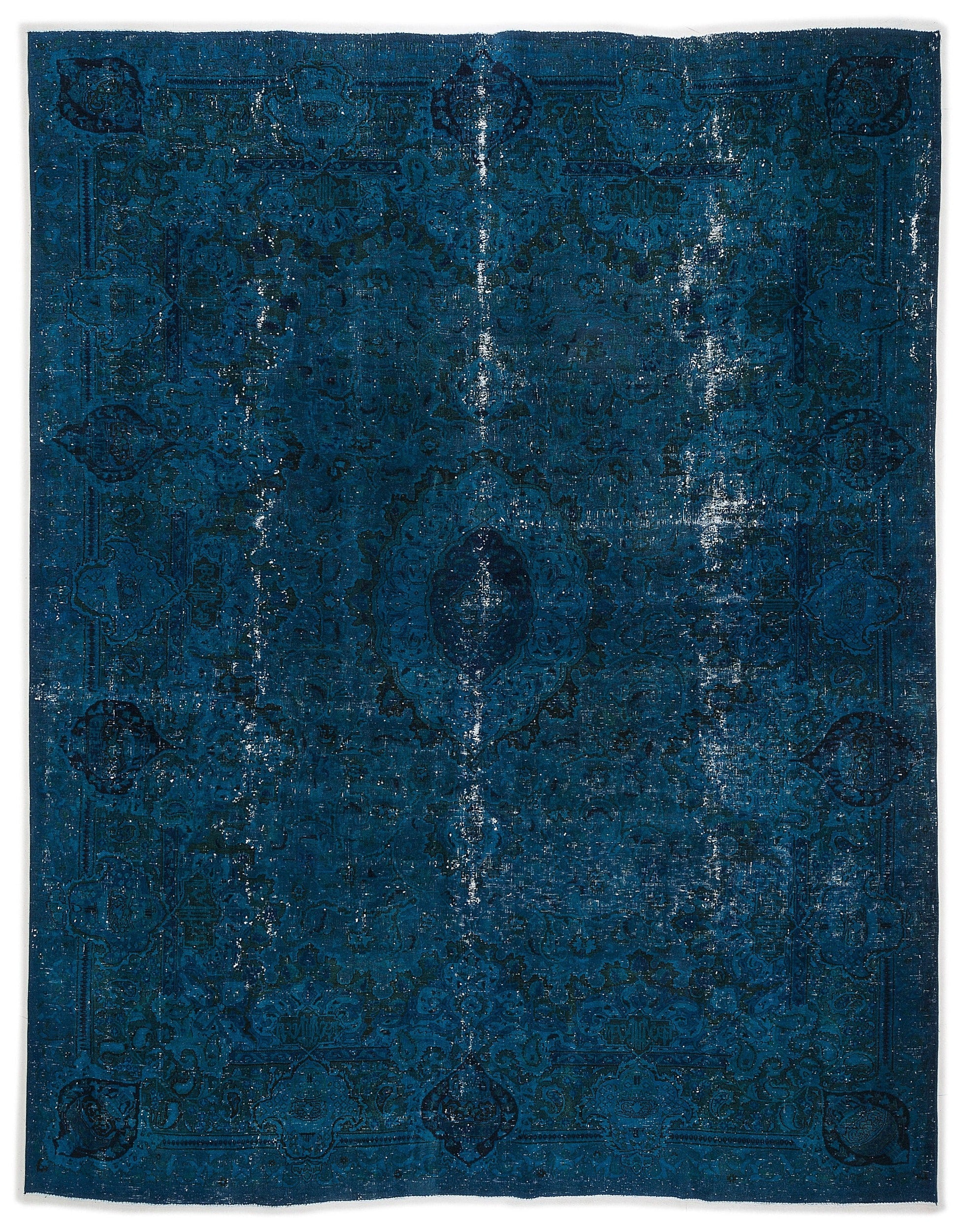 Epir Turquoise Vintage Wool Handmade Area Rug 9'6" x 11'11"