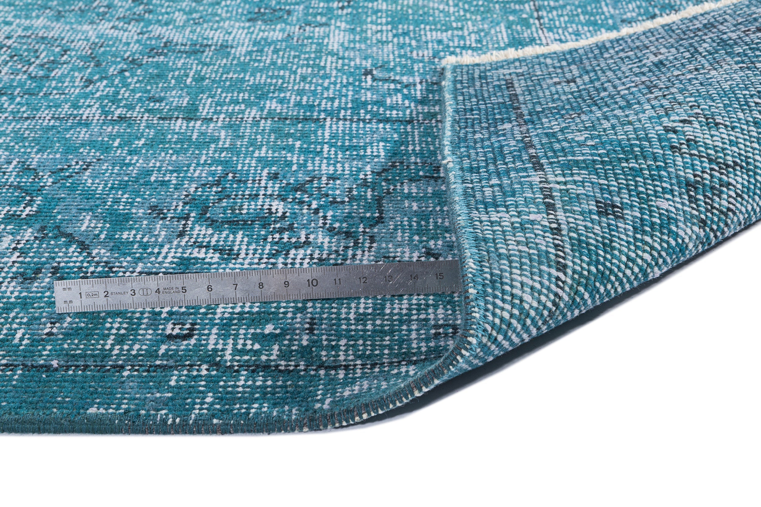 Atina Turquoise Vintage Wool Handmade Area Rug 5'11" x 9'3"