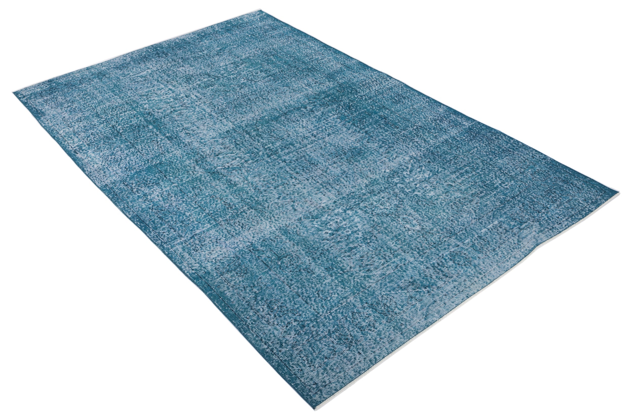 Atina Turquoise Vintage Wool Handmade Area Rug 5'11" x 9'3"
