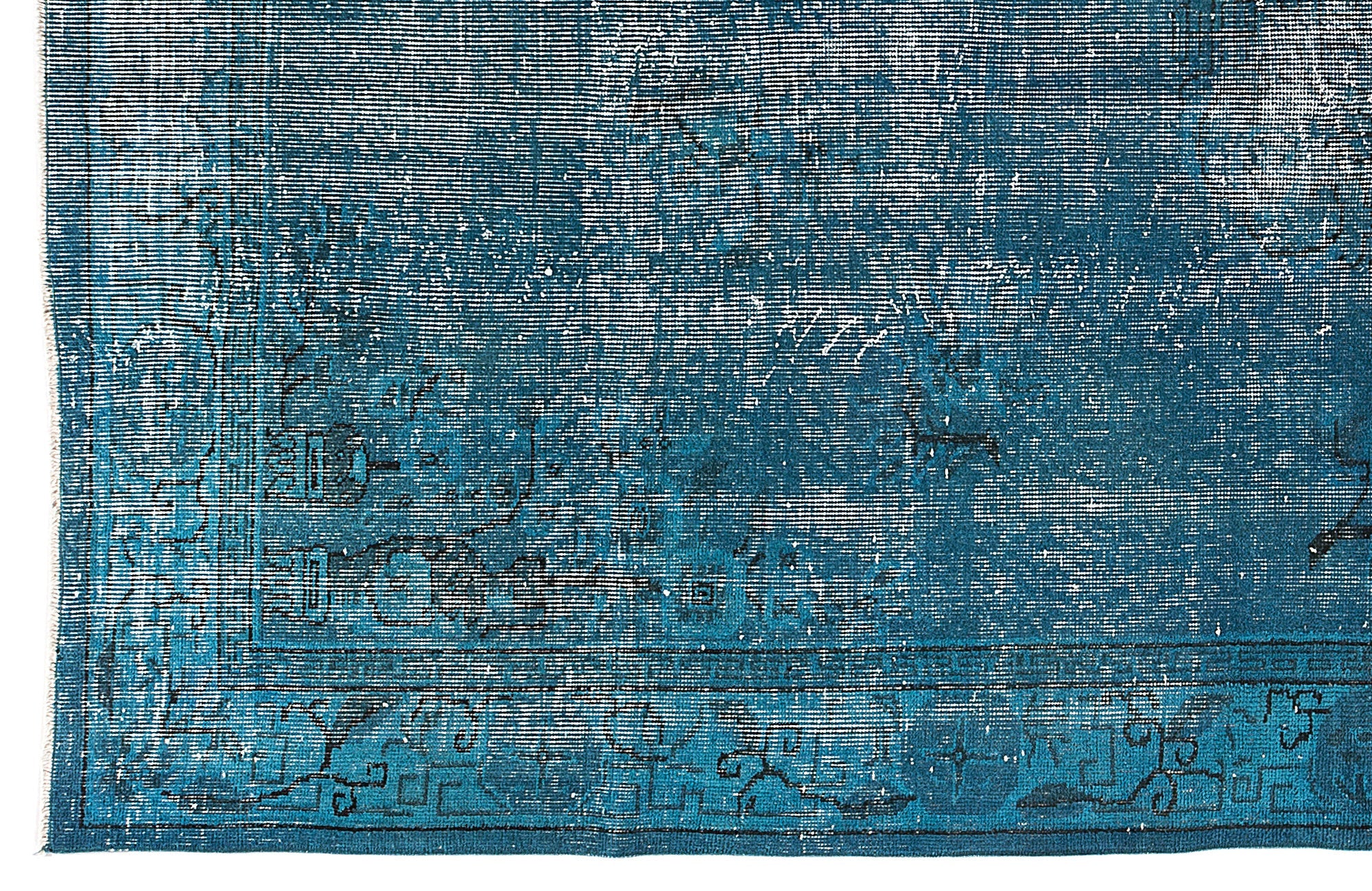 Atina Turquoise Vintage Wool Handmade Area Rug 5'7" x 8'10"