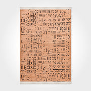 Natural Latex Area Rug - Geometric Polyester Cotton Rug, 7mm Pile, Non Slip Brown Mat