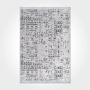Natural Latex Area Rug – Juliette Grey Geometric Cotton Polyester Blend Rug 7mm Pile