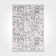 Natural Latex Area Rug – White Geometric Cotton 7mm Pile Non Slip Mat
