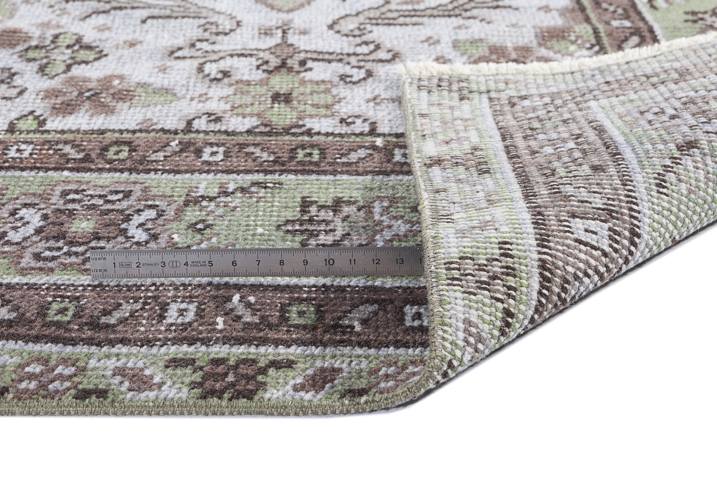 Atina Grey Vintage Wool Handmade Area Rug 5'10" x 9'3"
