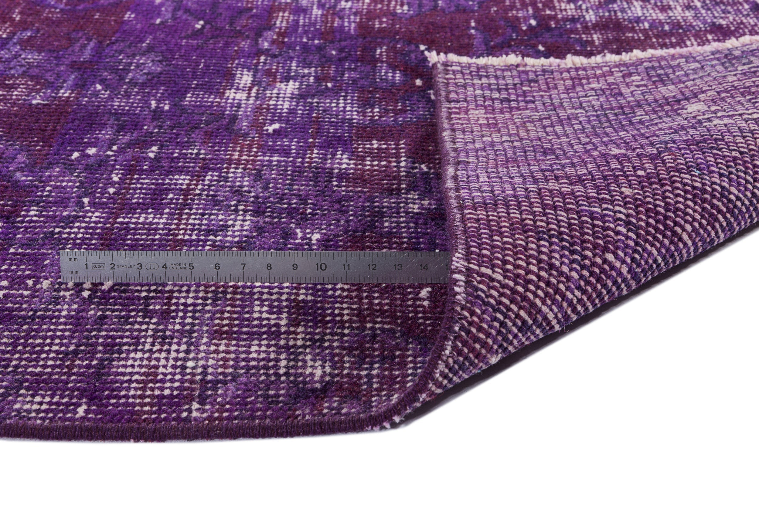 Atina Purple Vintage Wool Handmade Area Rug 7'3" x 10'7"