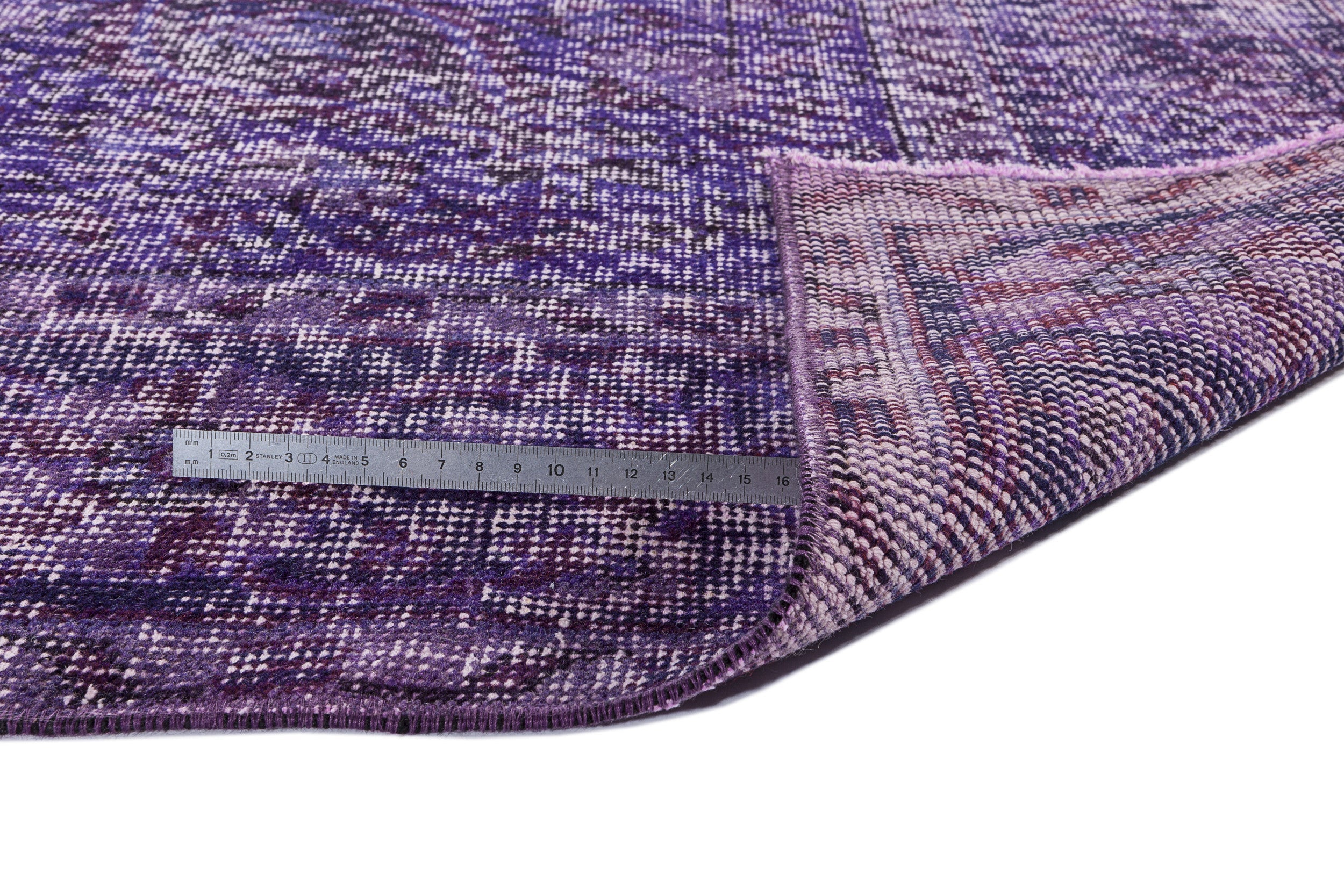 Atina Purple Vintage Wool Handmade Area Rug 6'6" x 10'4"