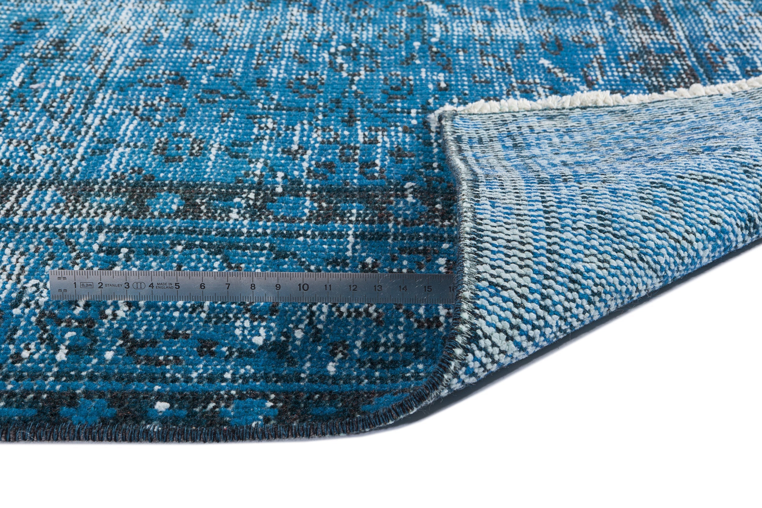 Atina Blue Vintage Wool Handmade Area Rug 5'4" x 8'9"