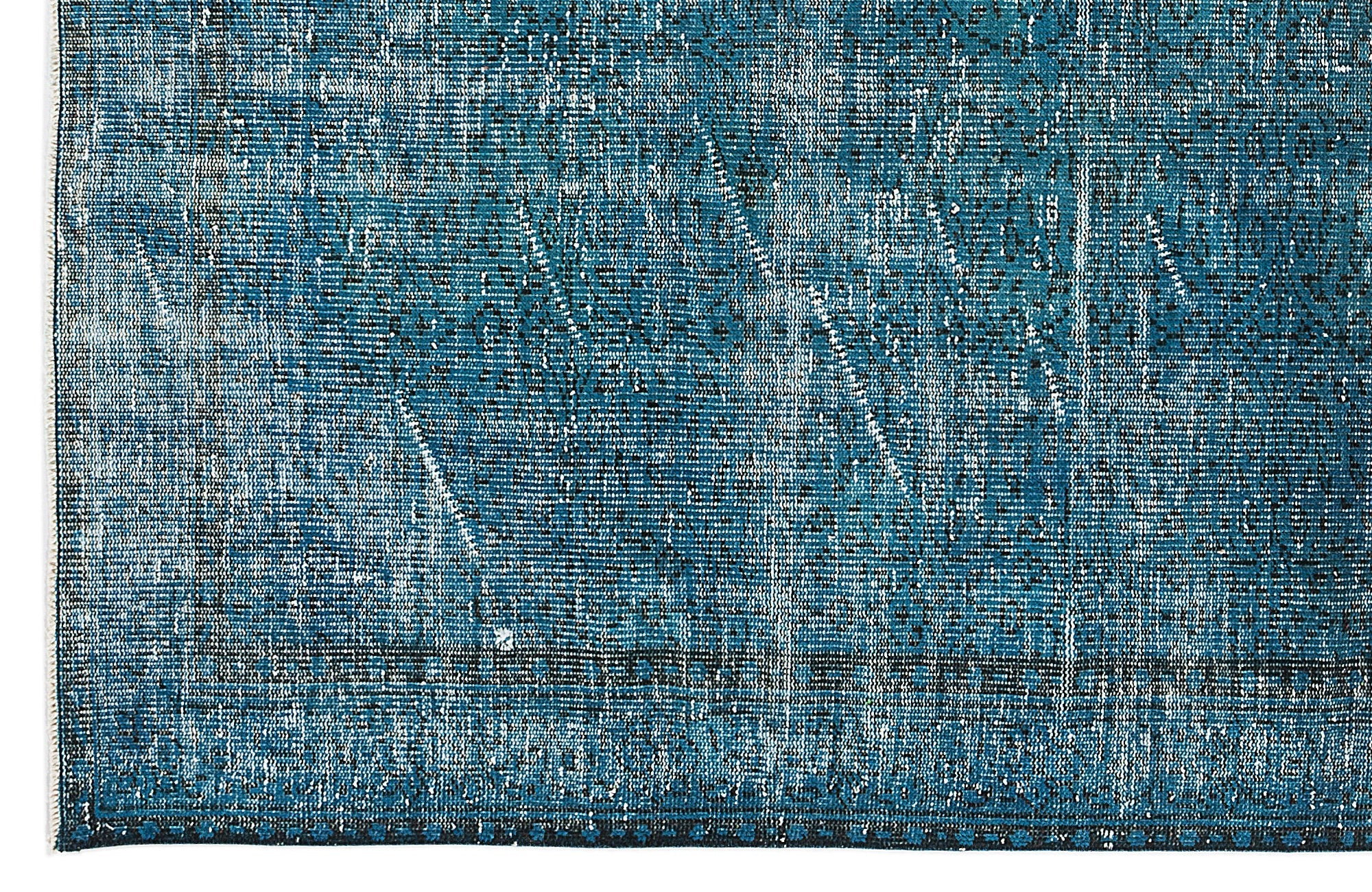 Atina Blue Vintage Wool Handmade Area Rug 5'4" x 8'9"