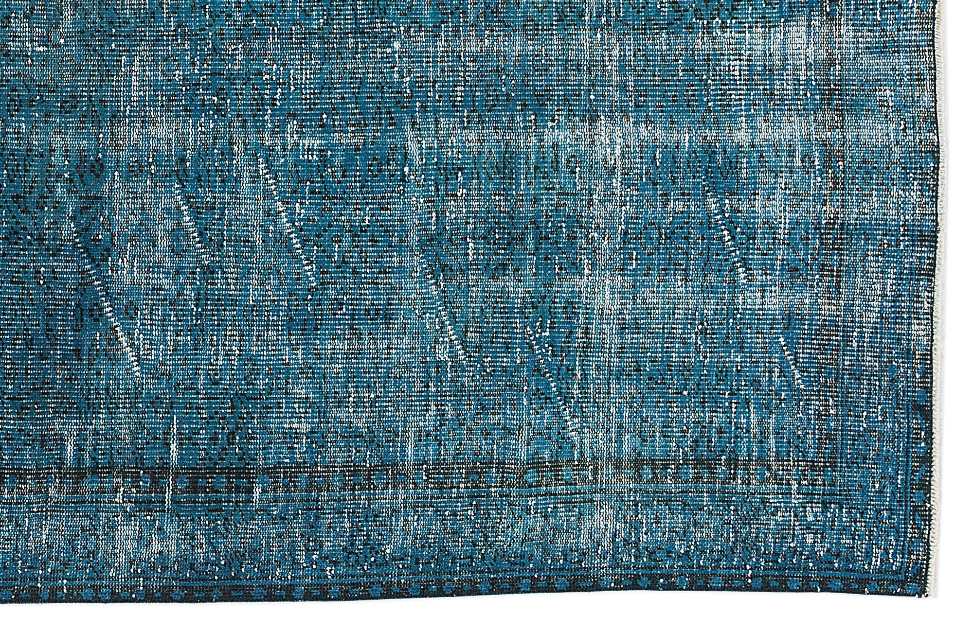 Atina Blue Vintage Wool Handmade Area Rug 5'4" x 8'9"