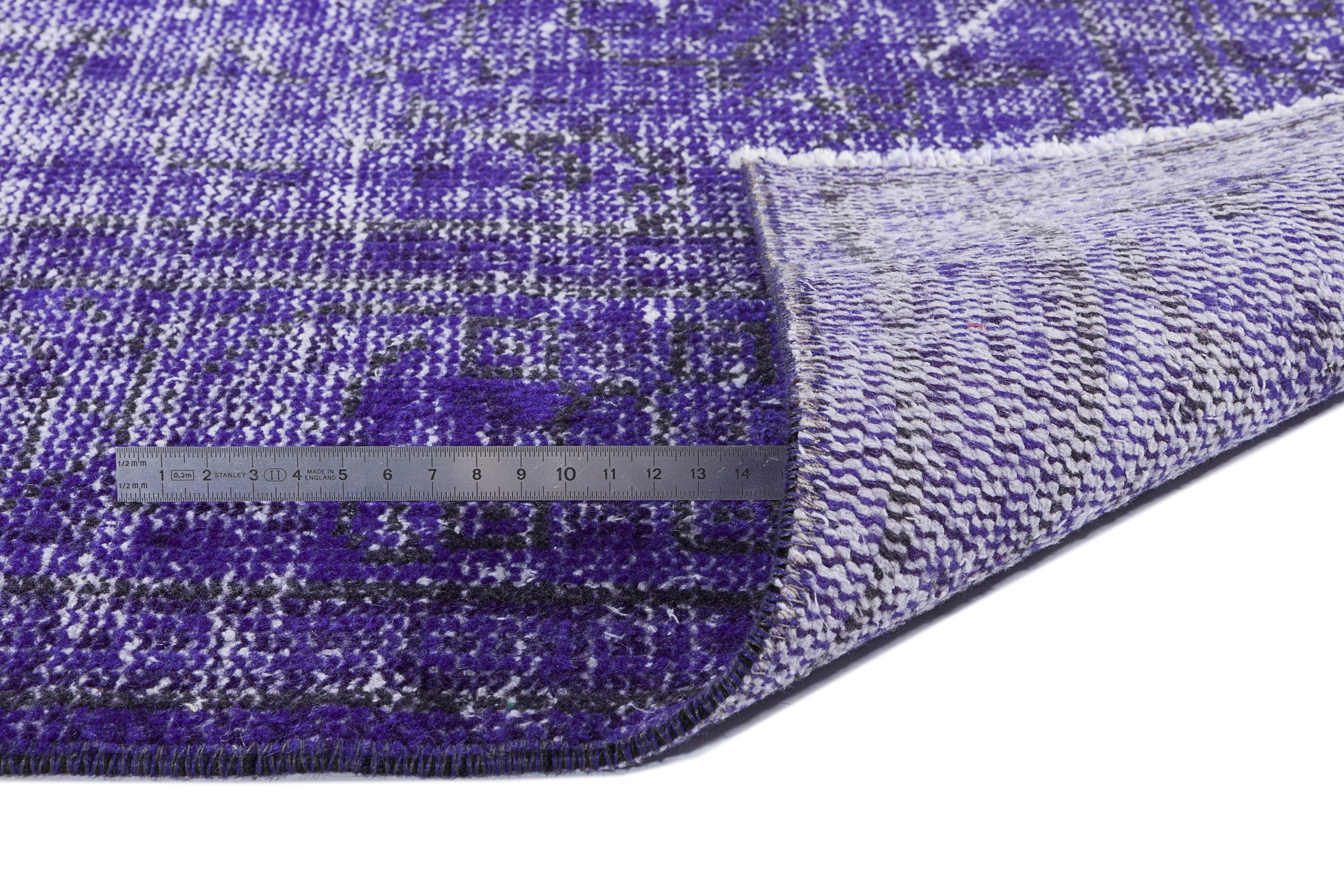 Atina Purple Vintage Wool Handmade Area Rug 5'10" x 9'11"