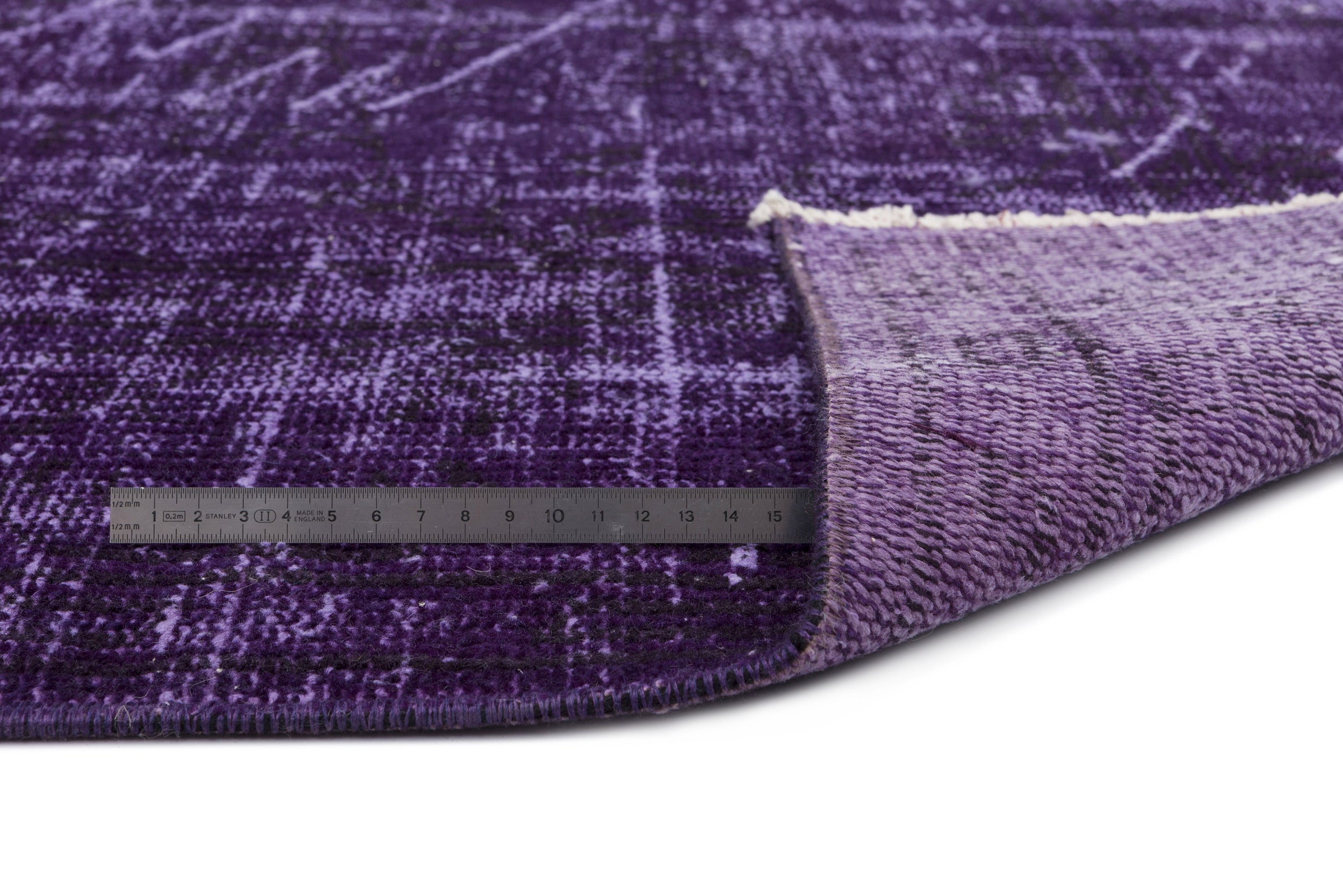Atina Purple Vintage Wool Handmade Area Rug 6'4" x 10'2"