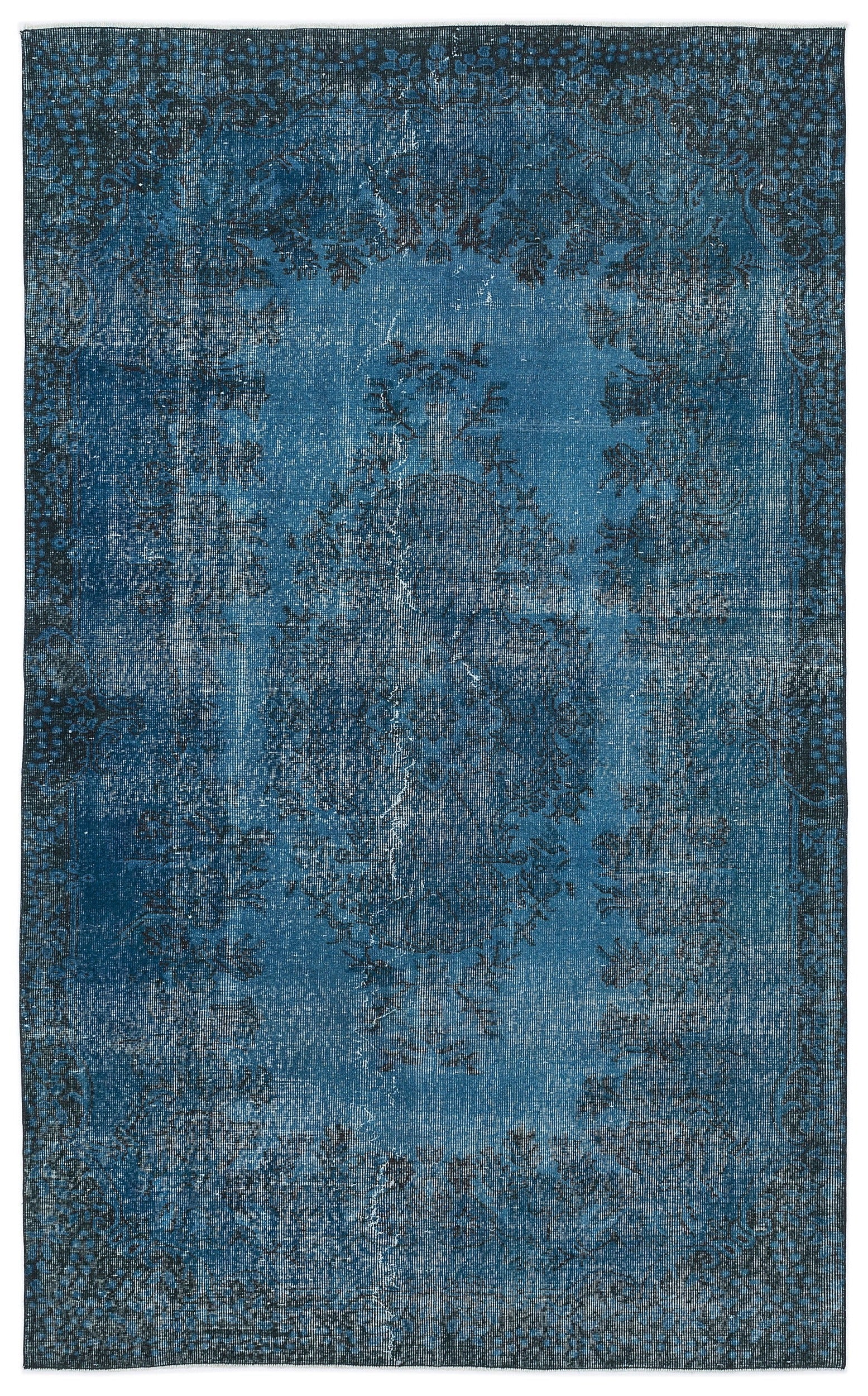 Atina Turquoise Vintage Wool Handmade Area Rug 5'7" x 9'1"