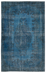 Atina Turquoise Vintage Wool Handmade Area Rug 5'7" x 9'1"